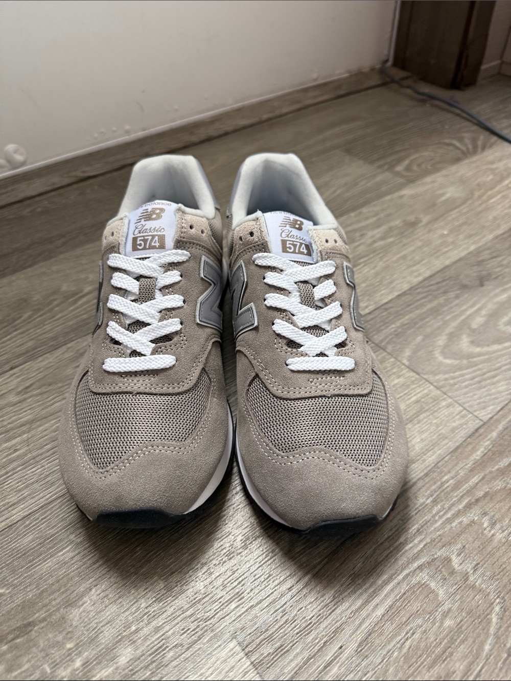New Balance 574 Sneakers in Taupe and White BOX INCLUDED